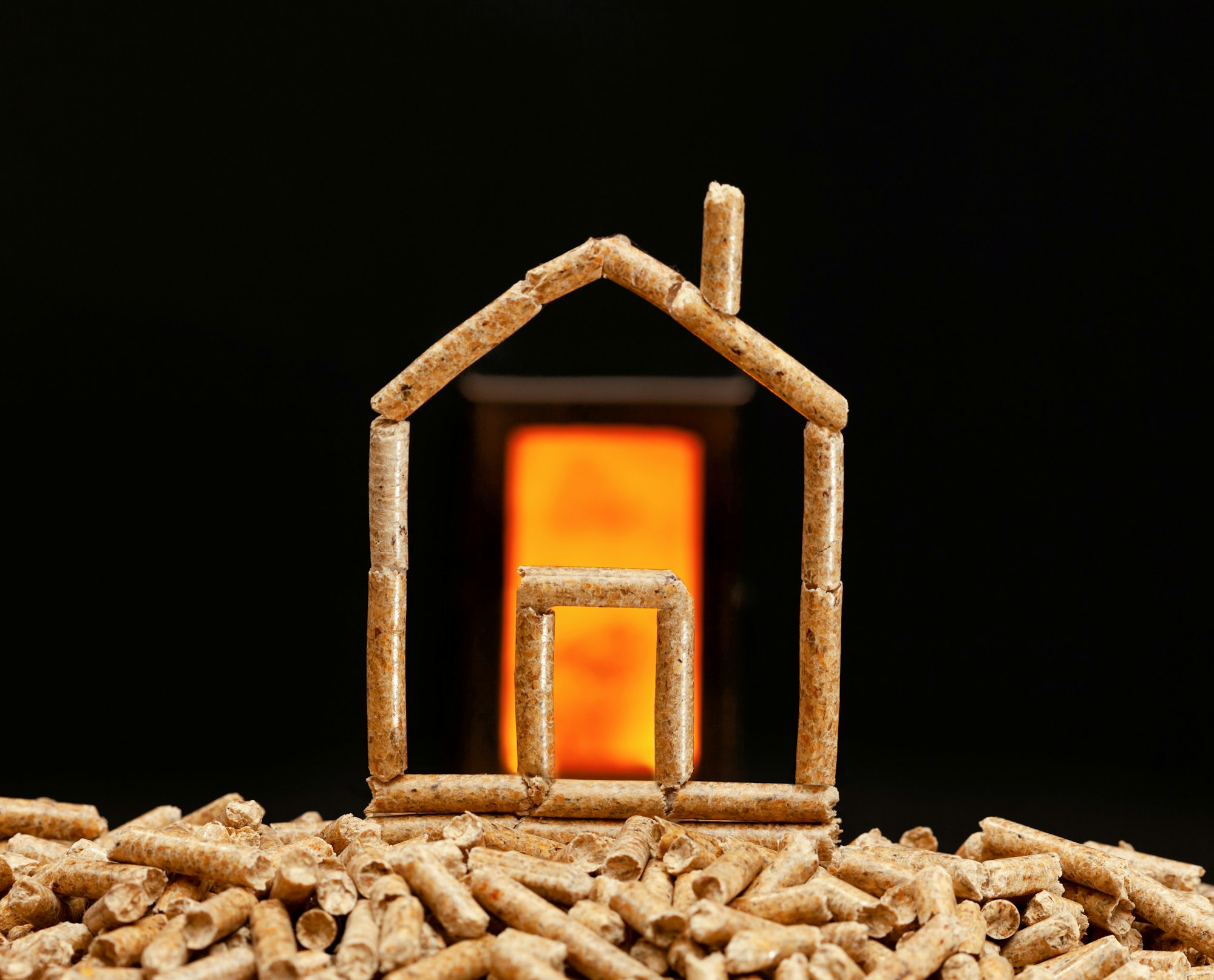 Wood pellets house